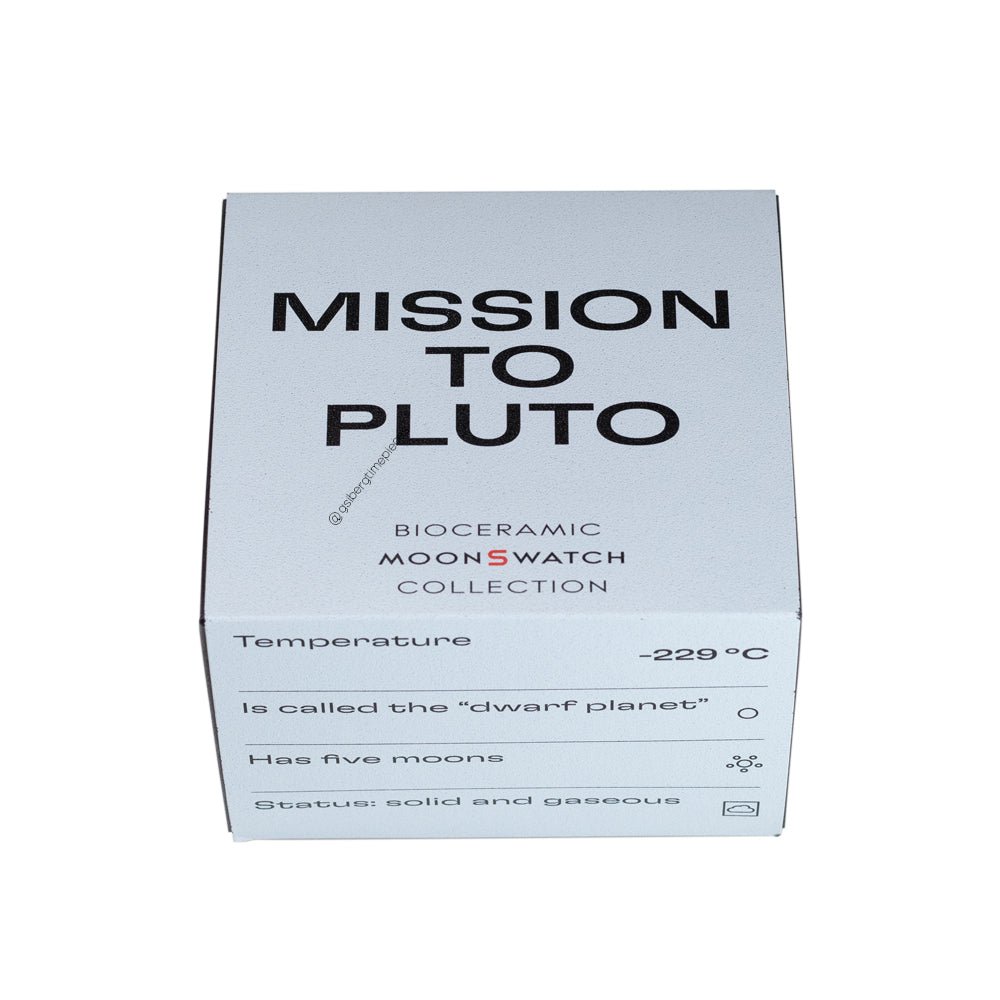 Swatch Omega Mission to Pluto Swatch Uhr mit Omega kollaboriert bekannt auch als Moon Watch in diesem Fall die Moon Swatch mit einem zuverlässigen Quarz Werk Farbe Grau mit bordeaux rot akzente Luxus in Vorarlberg Geschenkideen