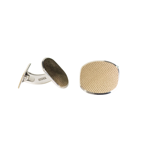 VINTAGE Manschettenknöpfe Oval Riffel groß - 800 Silber vergoldet