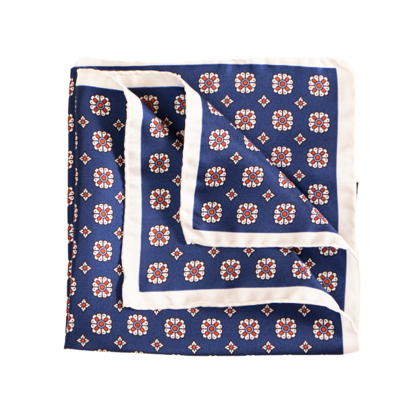 Pocket Square Alter Knabe - "Blue Bug White"