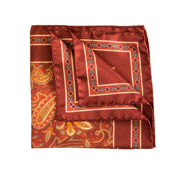 Pocket Square Alter Knabe - "Big Red Paisley "