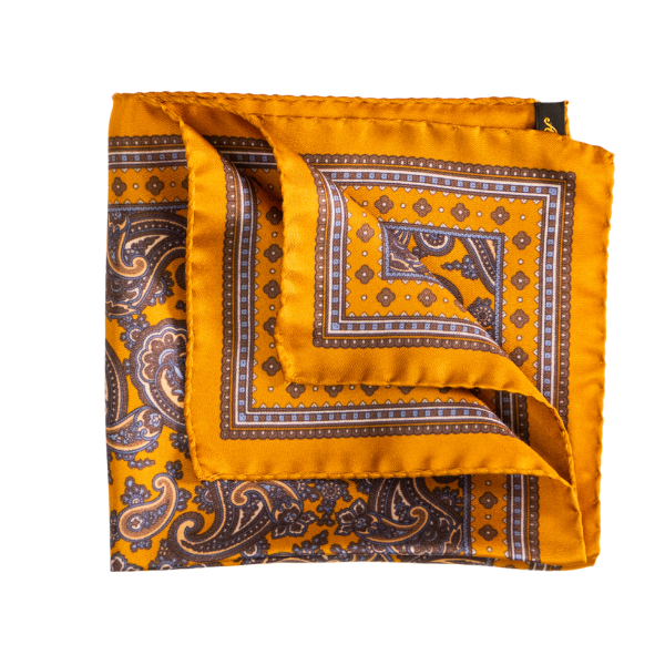 Pocket Square Alter Knabe - "Big Orange Paisley"