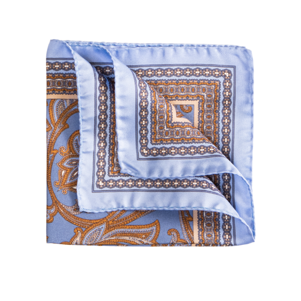 Pocket Square Alter Knabe - "Big Light Blue Paisley"