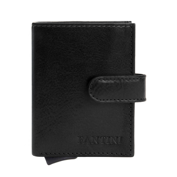 Pop-Up Leather card holder - Schwarz